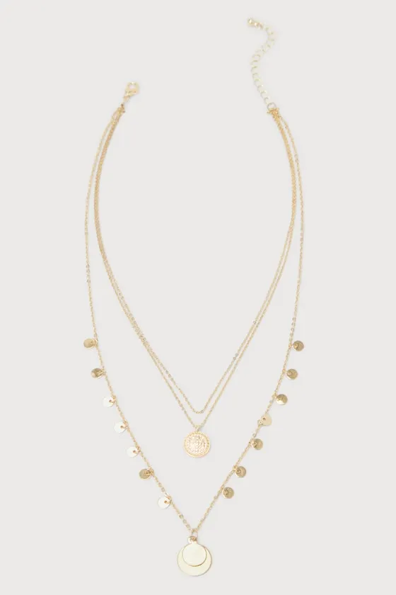 Glam Team Gold Layered Necklace sold by Lulus product image thumbnail 2