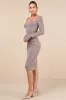 Fall Feelings Heather Light Brown Ribbed Bodycon Midi Dress sold by Lulus