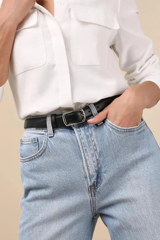 Coveted Necessity Black Leather Belt sold by Lulus