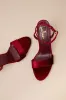 Lucinna Wine Velvet Ankle Strap High Heel Sandals sold by Lulus
