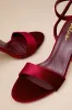 Lucinna Wine Velvet Ankle Strap High Heel Sandals sold by Lulus