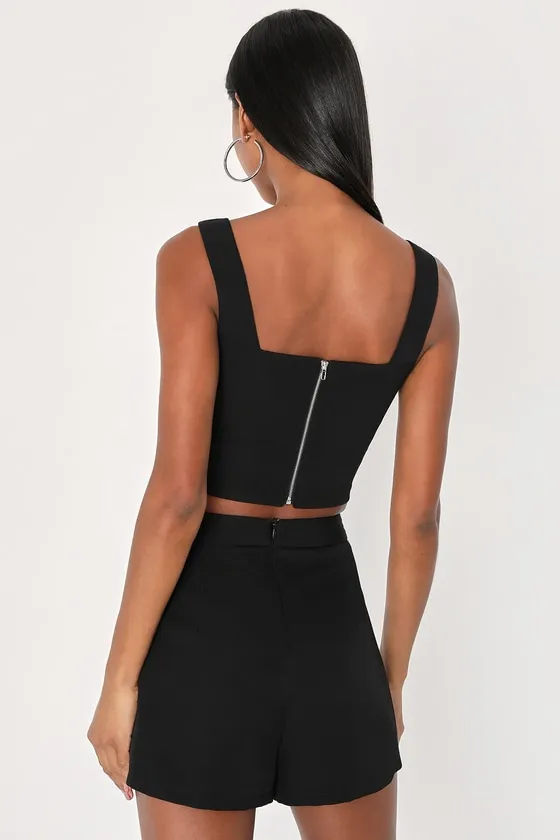 Divinely Sunny Black Sleeveless Two-Piece Romper sold by Lulus product image thumbnail 4