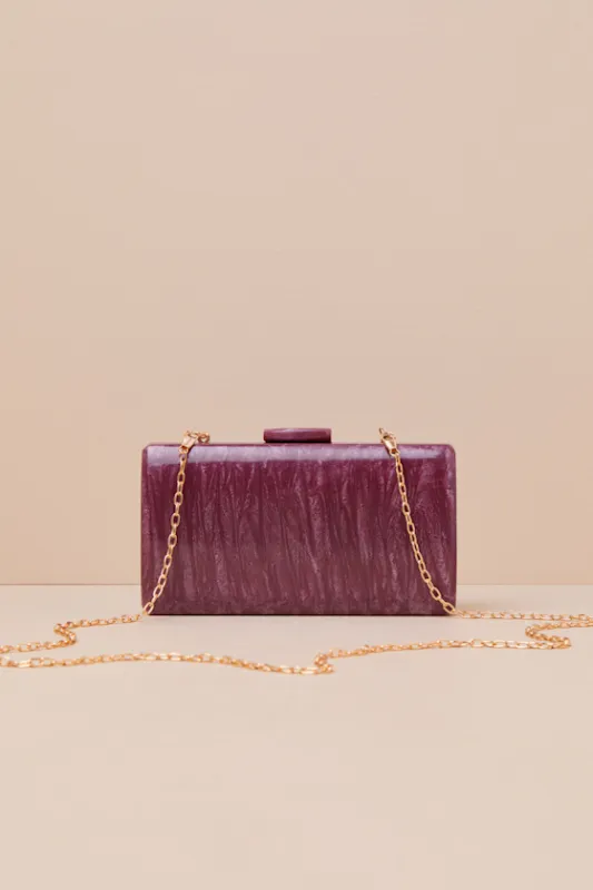 Upscale Sweetness Purple Marble Acrylic Box Clutch sold by Lulus
