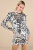 Brilliant Behavior Silver Sequin Backless Mini Dress sold by Lulus