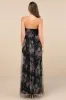 Stately Entrance Black Floral Mesh Strapless Maxi Dress sold by Lulus