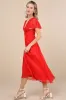 Ideal Perception Red Flutter Sleeve Chiffon Midi Dress sold by Lulus