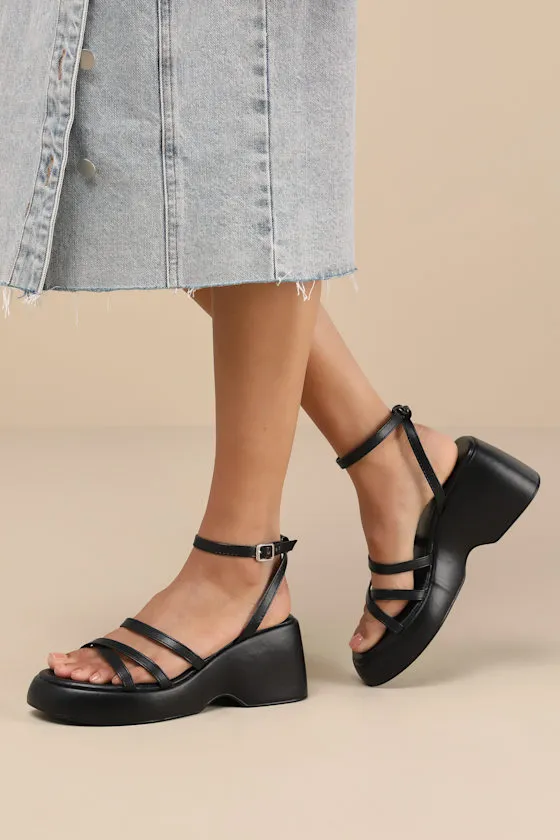 Prescott Black Strappy Platform Ankle Strap Sandals sold by Lulus product image thumbnail 2
