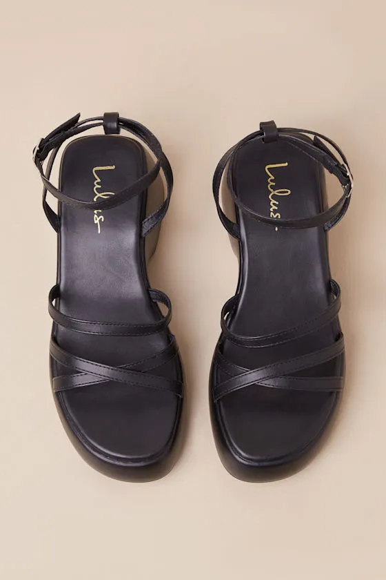 Prescott Black Strappy Platform Ankle Strap Sandals sold by Lulus product image thumbnail 3