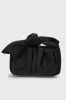 Essential Style Black Satin Knot Handle Clutch Bag sold by Lulus