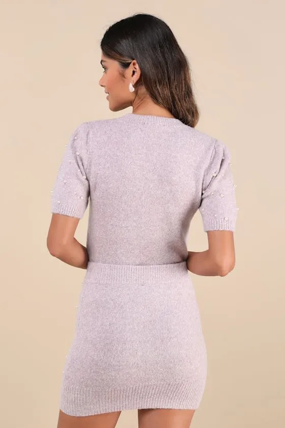 Curated Style Lavender Heathered Pearl Sweater Mini Skirt sold by Lulus product image thumbnail 2