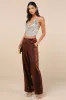 Confirmedly Chic Shiny Brown High-Rise Wide-Leg Trouser Pants sold by Lulus