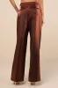 Confirmedly Chic Shiny Brown High-Rise Wide-Leg Trouser Pants sold by Lulus