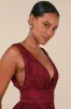 Sweet Sophistication Burgundy Burnout Floral Maxi Dress sold by Lulus