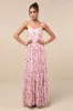 Special Moment Pink Floral Strapless Bustier Maxi Dress sold by Lulus