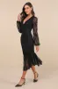 Perfect Tendencies Black Lace Button-Front Midi Dress sold by Lulus