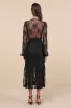 Perfect Tendencies Black Lace Button-Front Midi Dress sold by Lulus