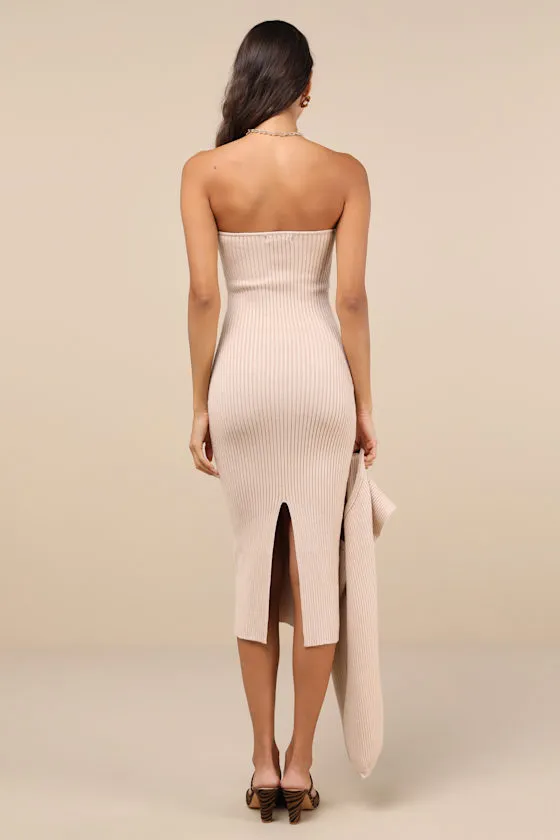 Autumn Aura Beige Ribbed Two-Piece Sweater Dress sold by Lulus product image thumbnail 2