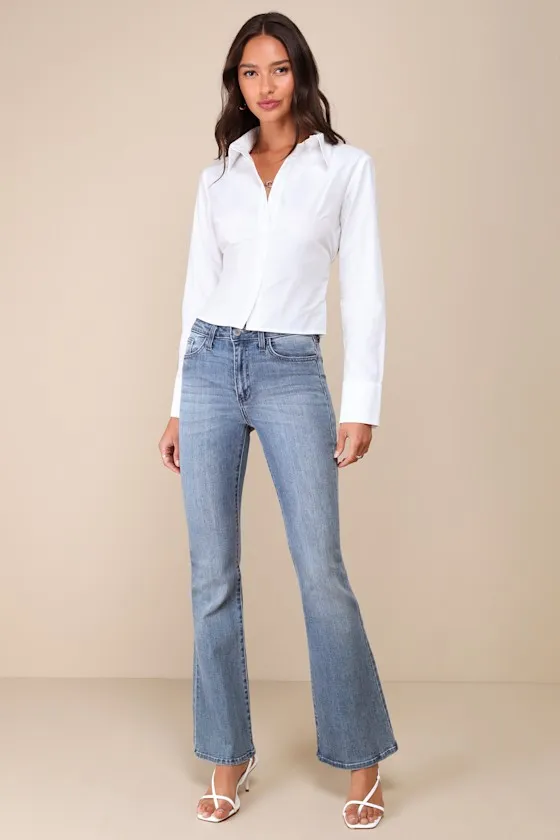 Majorly Charming Ivory Collared Button-Up Tie-Back Top sold by Lulus product image thumbnail 3