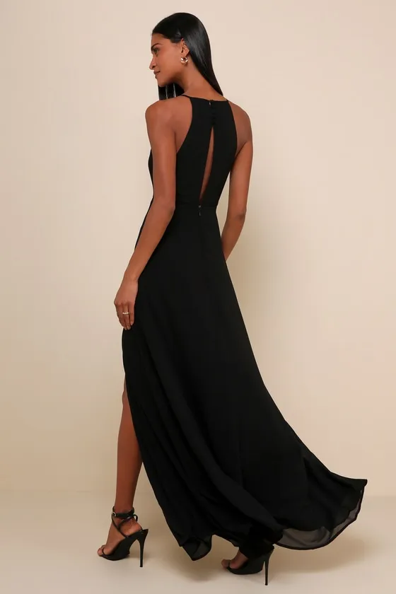 Romantic Mood Black Lace Sleeveless Maxi Dress sold by Lulus product image thumbnail 2