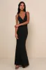 All this Allure Black Strappy Backless Mermaid Maxi Dress sold by Lulus