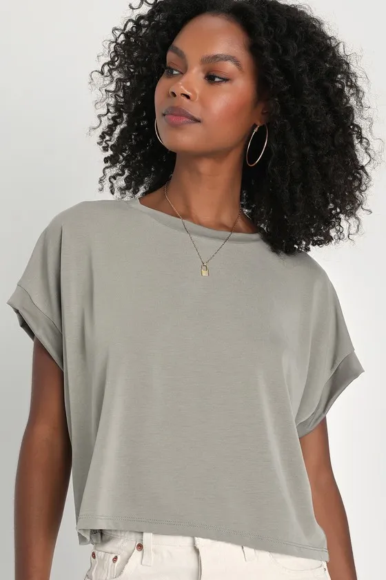 Cool Instincts Light Olive Green Short Sleeve Top sold by Lulus