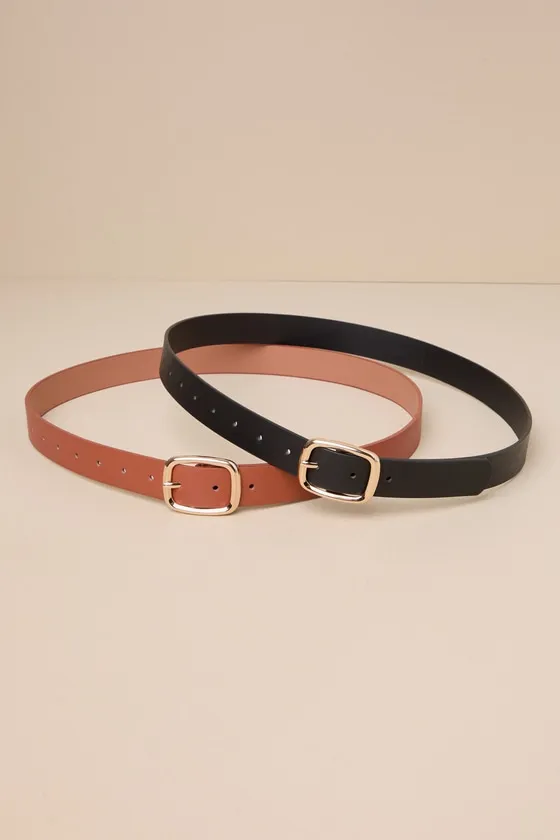 Exceptional Finish Brown and Black Two-Piece Belt Set sold by Lulus product image thumbnail 4