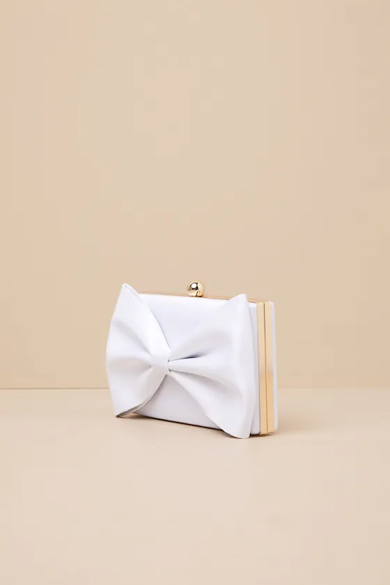 Karol White Bow Clutch sold by Lulus product image thumbnail 2