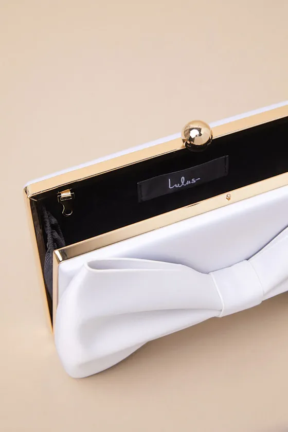 Karol White Bow Clutch sold by Lulus product image thumbnail 4