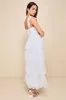 Radiant Arrival Shiny White Organza Tiered Tie-Strap Maxi Dress sold by Lulus