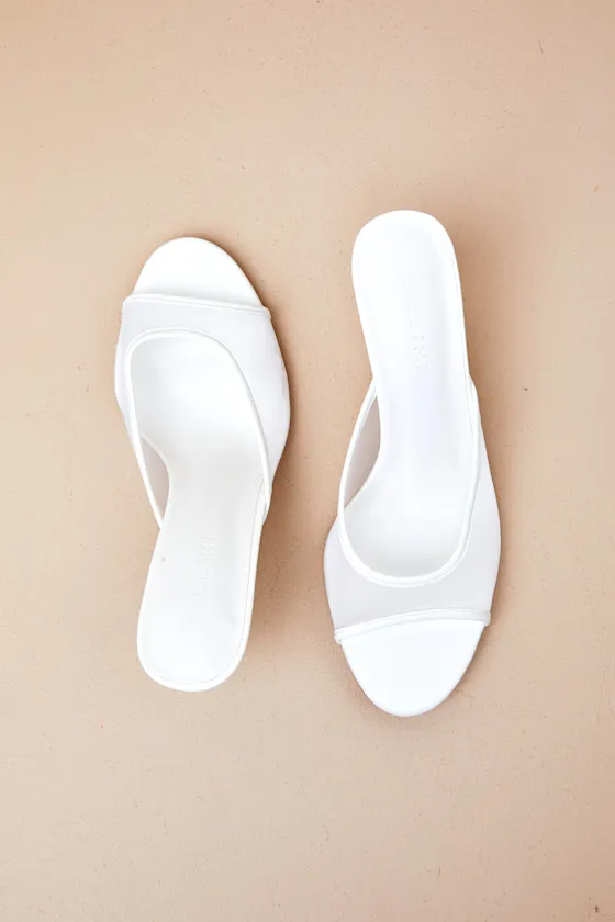 Ishi White Mesh High Heel Slide Sandals sold by Lulus product image thumbnail 2