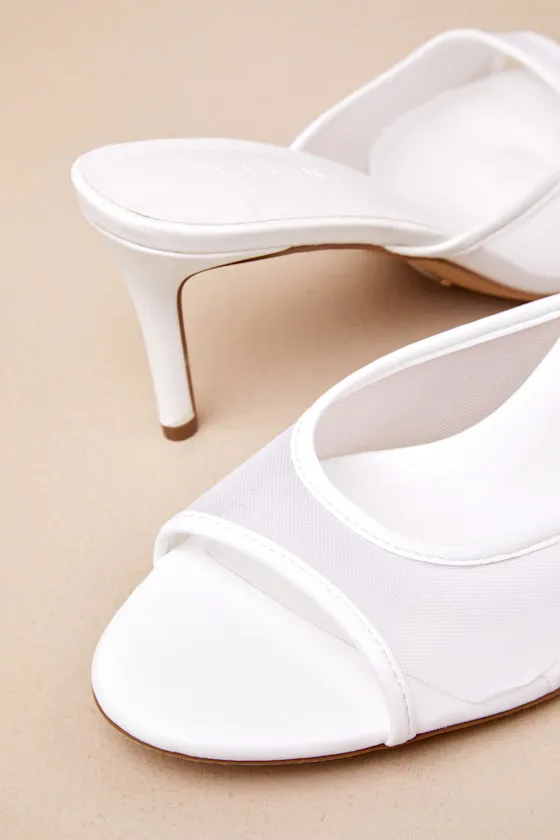 Ishi White Mesh High Heel Slide Sandals sold by Lulus product image thumbnail 3