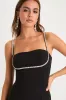 Upscale Flirt Black Rhinestone Sleeveless Bodycon Midi Dress sold by Lulus