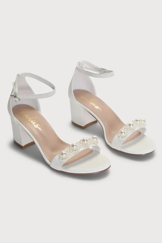 Kutest White Pearl Ankle Strap Heels sold by Lulus product image thumbnail 2