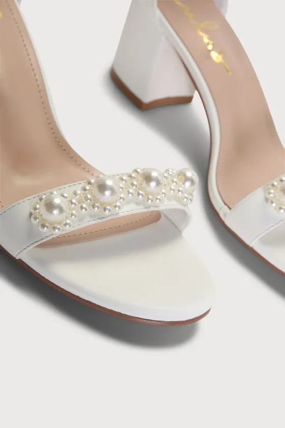 Kutest White Pearl Ankle Strap Heels sold by Lulus product image thumbnail 3