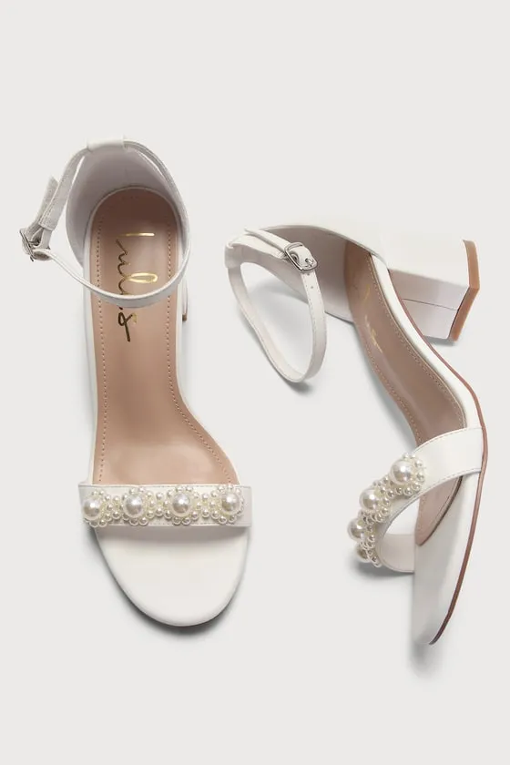 Kutest White Pearl Ankle Strap Heels sold by Lulus product image thumbnail 4