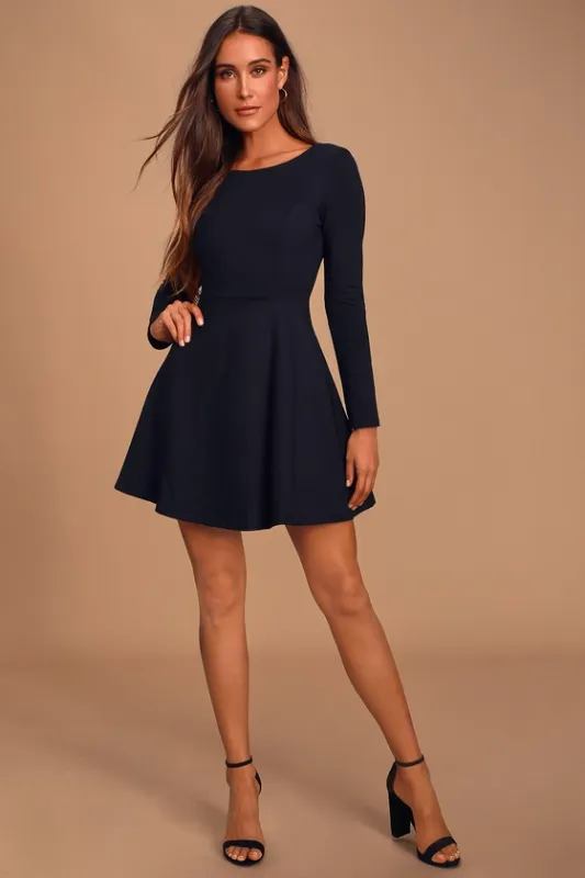 Forever Chic Black Long Sleeve Dress sold by Lulus