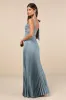 Gorgeous Purpose Slate Satin Pleated Sleeveless Bow Maxi Dress sold by Lulus