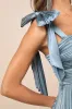 Gorgeous Purpose Slate Satin Pleated Sleeveless Bow Maxi Dress sold by Lulus