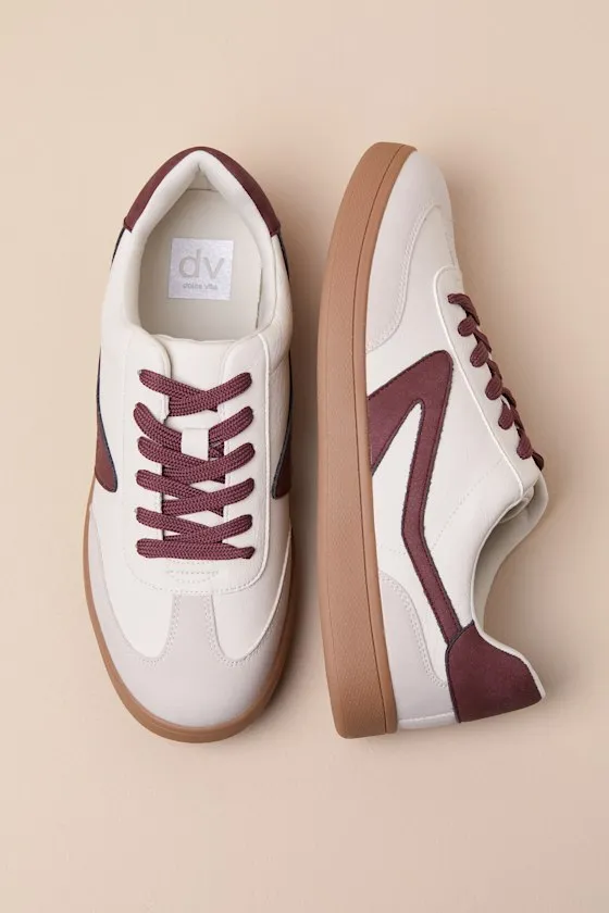 Voyage Burgundy Multi Color Block Lace-Up Sneakers sold by Lulus product image thumbnail 3