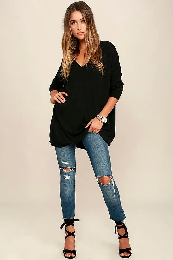 Ticket to Cozy Black Oversized Sweater sold by Lulus product image thumbnail 2