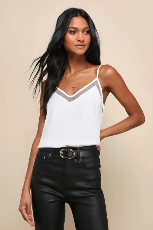 Sweet Fling White Mesh Tank Top sold by Lulus
