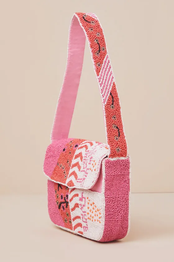Radiant Inclination Pink Multi Beaded Shoulder Bag sold by Lulus product image thumbnail 3