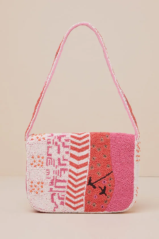 Radiant Inclination Pink Multi Beaded Shoulder Bag sold by Lulus product image thumbnail 4