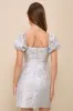 Cutest Praise Light Blue Floral Jacquard Puff Sleeve Mini Dress sold by Lulus