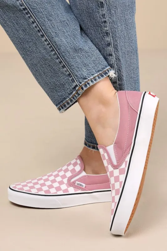 Classic Foxglove Checkerboard Slip-On Sneakers sold by Lulus