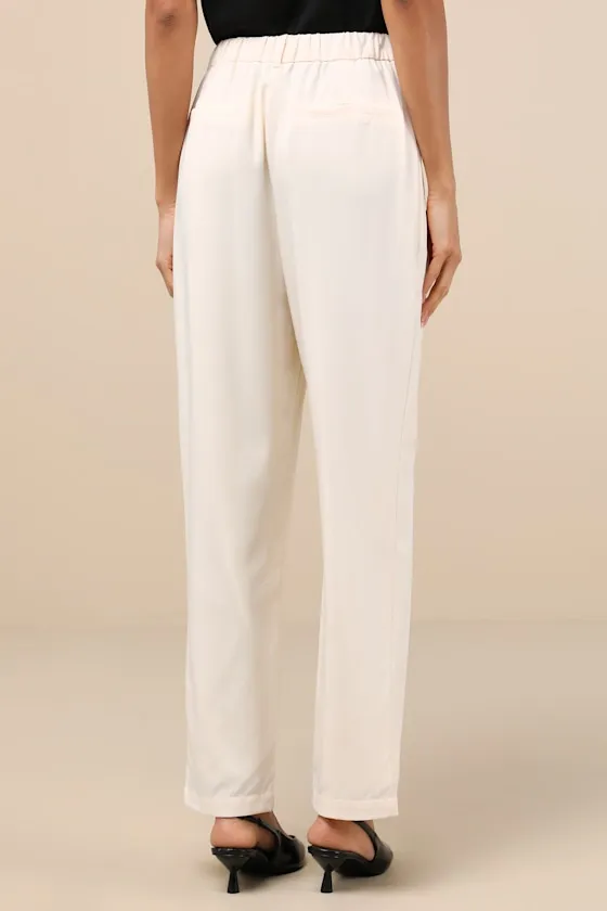 Sophisticated Company Ivory Straight Leg Trouser Pants sold by Lulus product image thumbnail 3