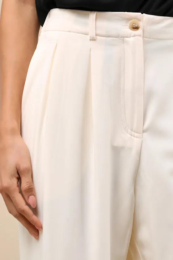 Sophisticated Company Ivory Straight Leg Trouser Pants sold by Lulus product image thumbnail 4