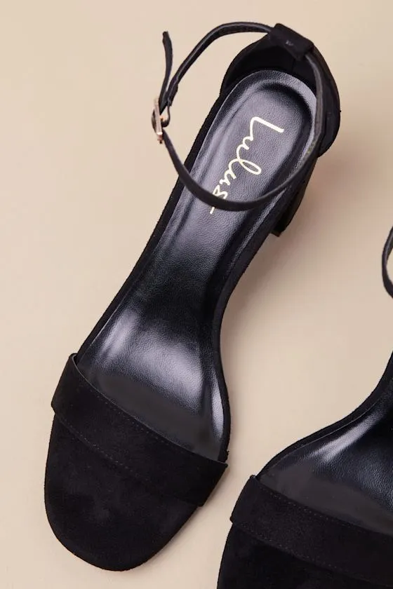 Arylee Black Suede Ankle Strap Heels sold by Lulus product image thumbnail 3