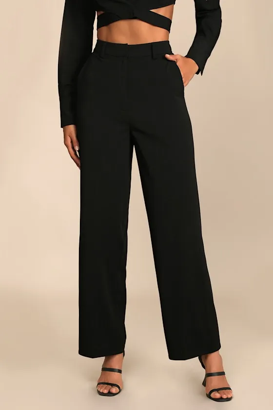 So Get This Black High-Waisted Wide-Leg Trouser Pants sold by Lulus product image thumbnail 3