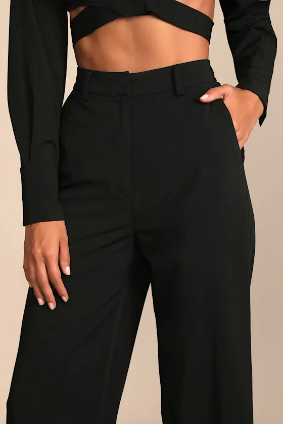 So Get This Black High-Waisted Wide-Leg Trouser Pants sold by Lulus product image thumbnail 4